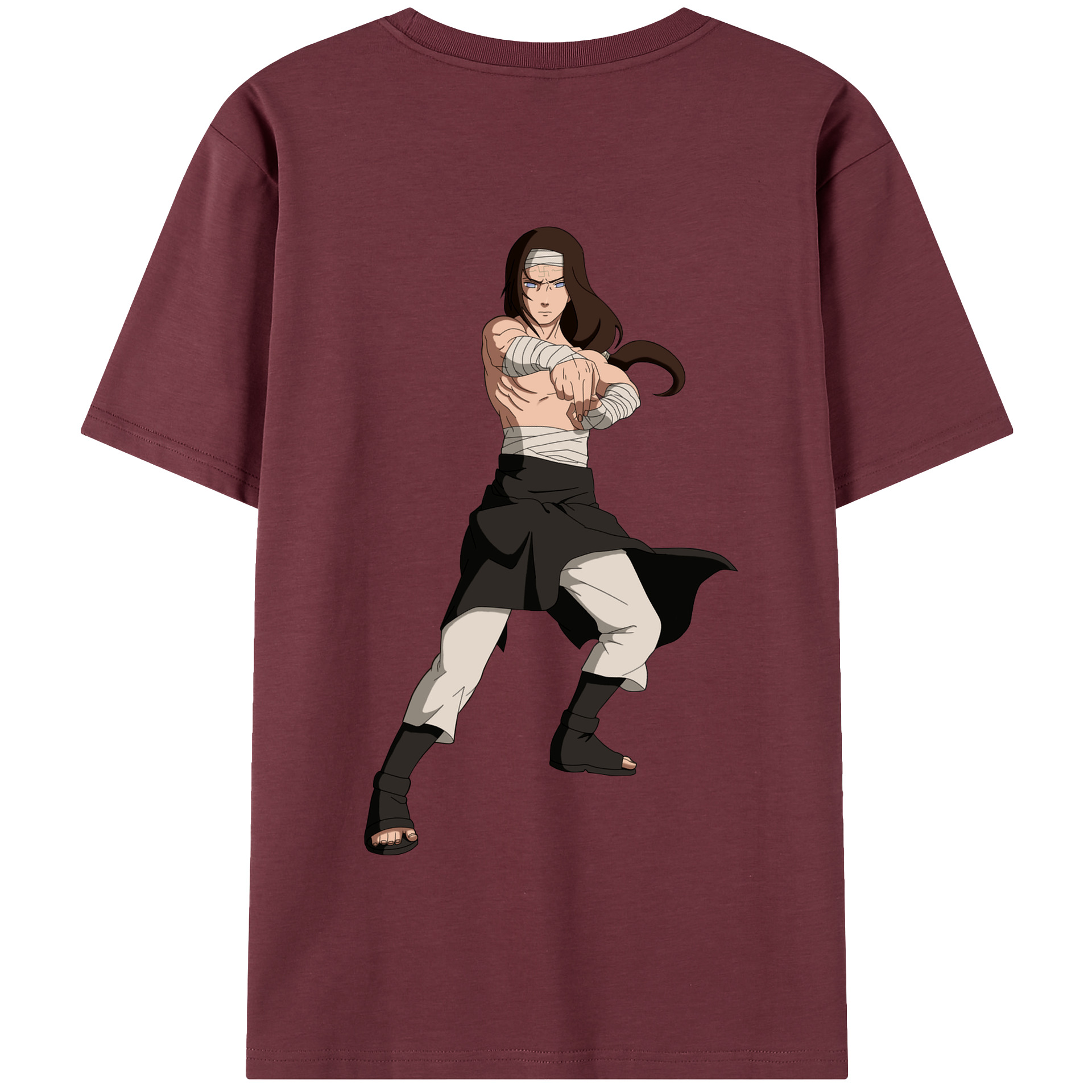 （画像用） NARUTO -ナルト- 日向ネジ Hyūga Neji 綿100％半袖Tシャツ（背面プリント）
